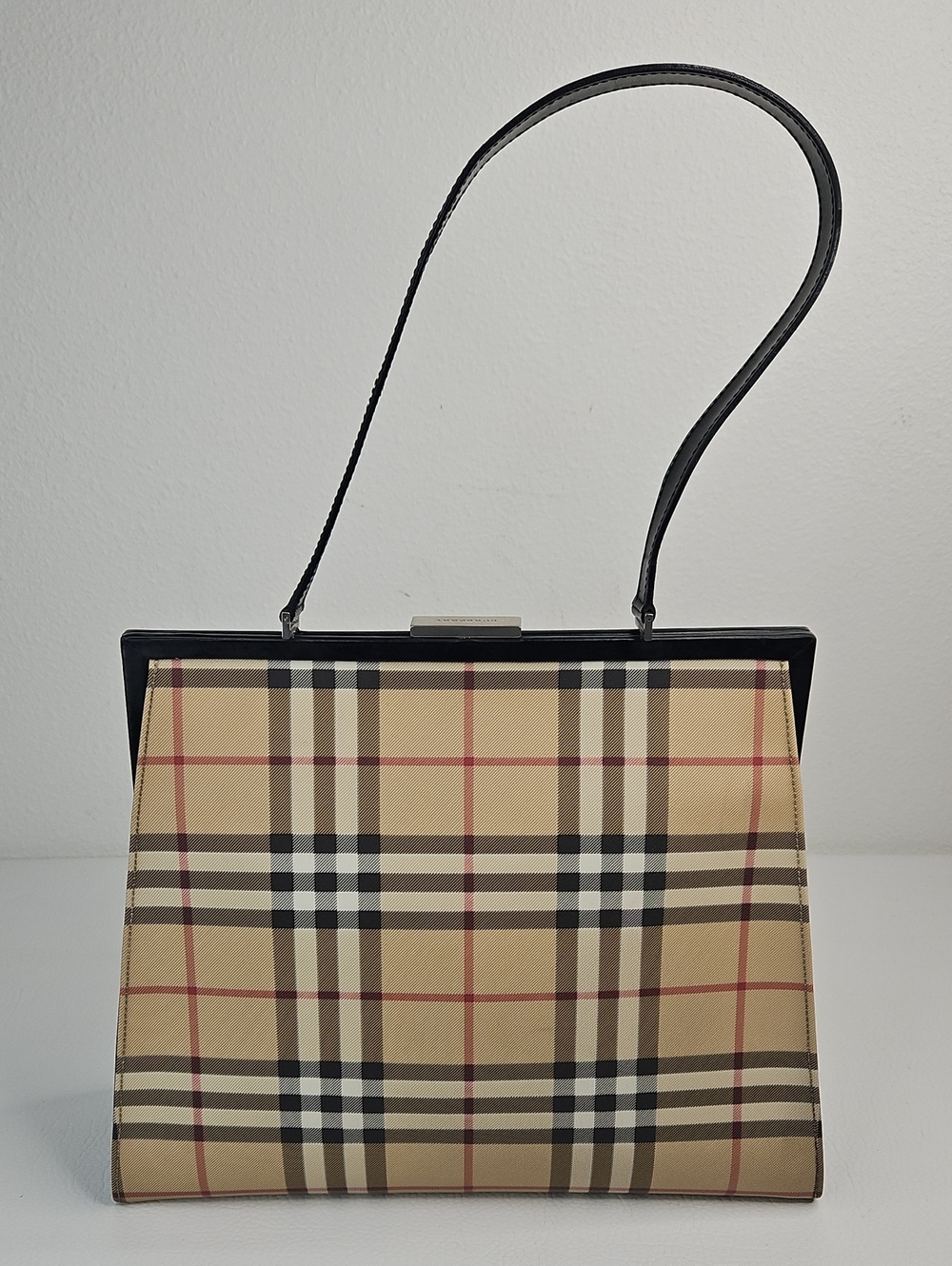 Authentic Burberry Vintage Nova Check Framed Shoulder Bag Classic Plaid - Picture 7 of 15
